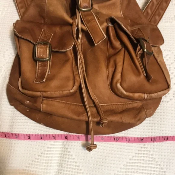 Brown Leather Backpack - Picture 7 of 9